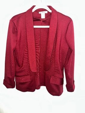 Say What? | Burgundy Blazer Cardigan Jacket | S